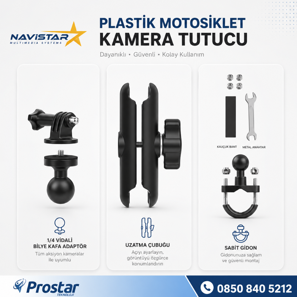 Plastik Motosiklet Monitör Ve Kamera Bağlantı Aparatı
