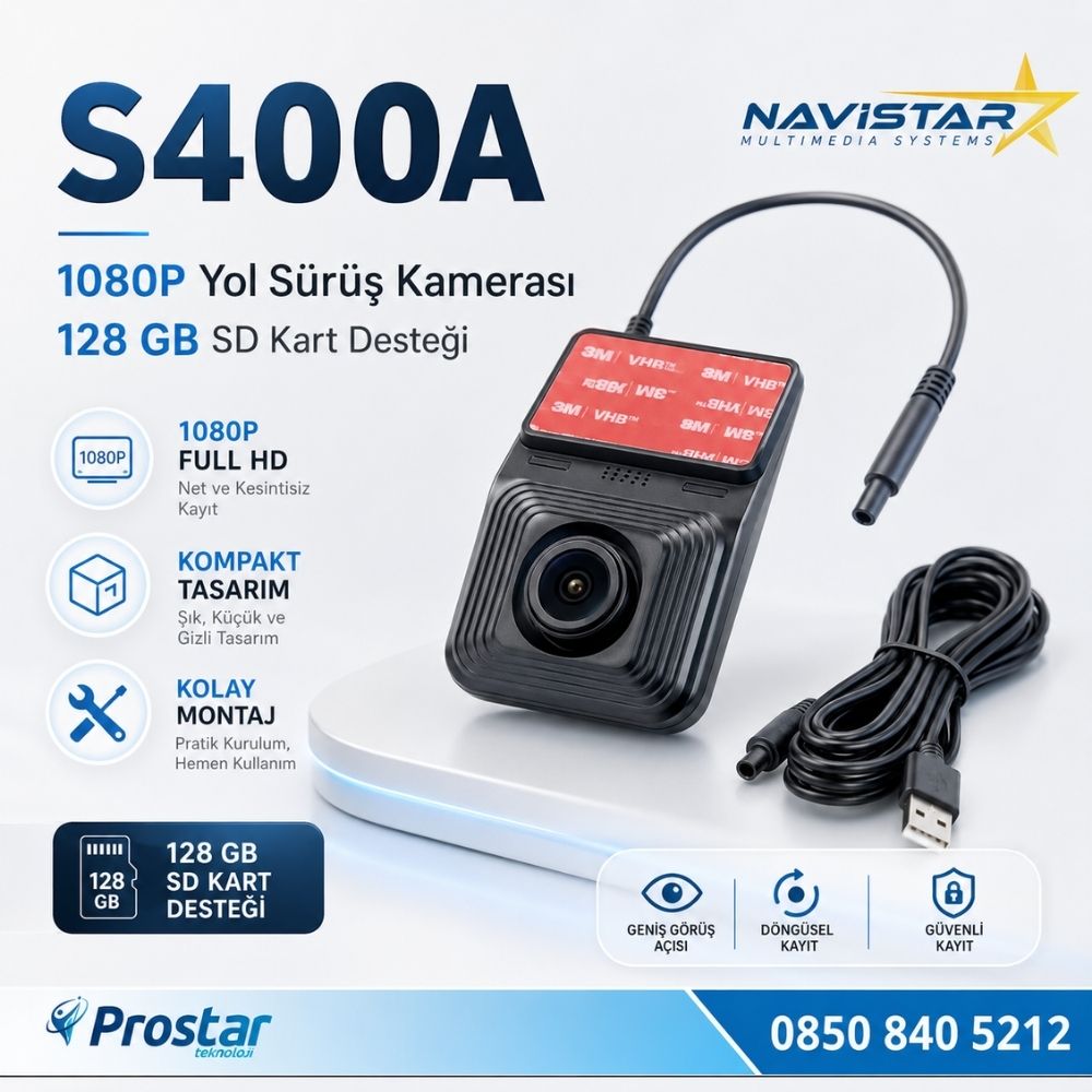 1080P Full HD 128GB Destekli USB Yol Sürüş Kamerası