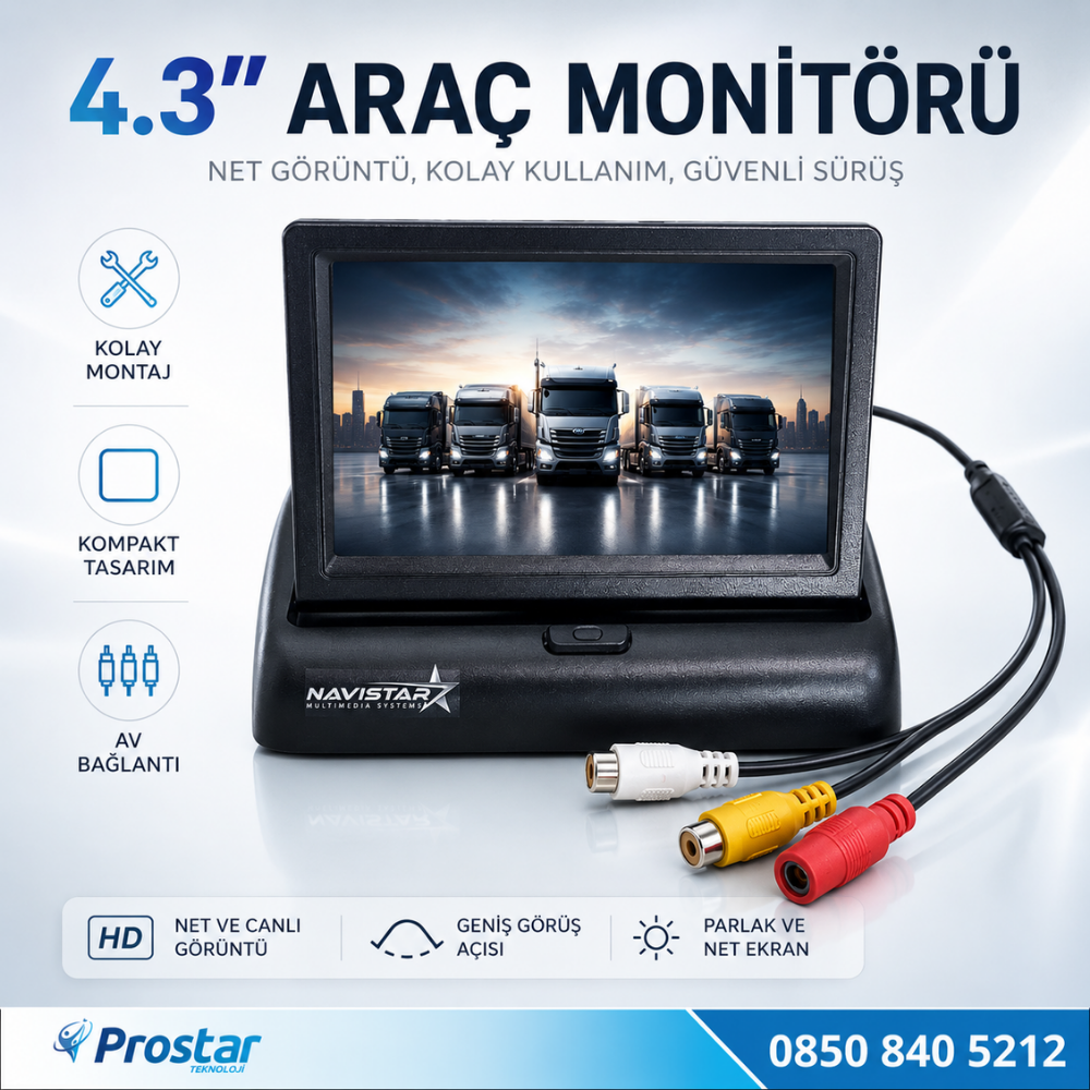 4.5 Inç Tft Lcd Araç Monitörü Ekran