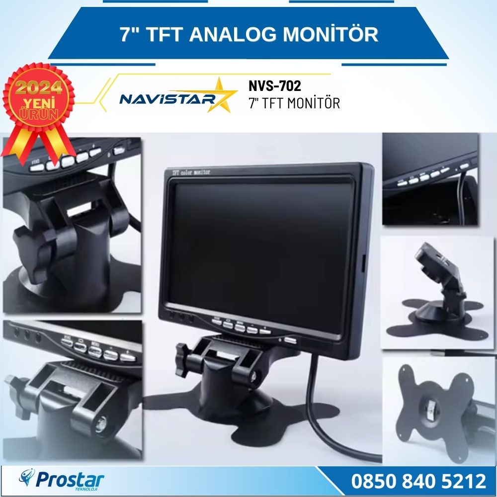 7" TFT 2 Adet Video Girişli Analog Monitör