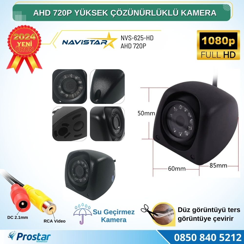 AHD 720P Metal kasa 3 MP Lensli Gece Görüşlü AV girişli HD Kamera