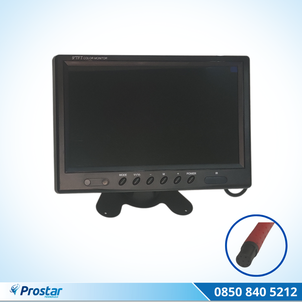 Araç Içi Monitör Büyük Ekran 9 Inç Tft Lcd 2 Kamera Girişli 5 Pinli Ve Rca