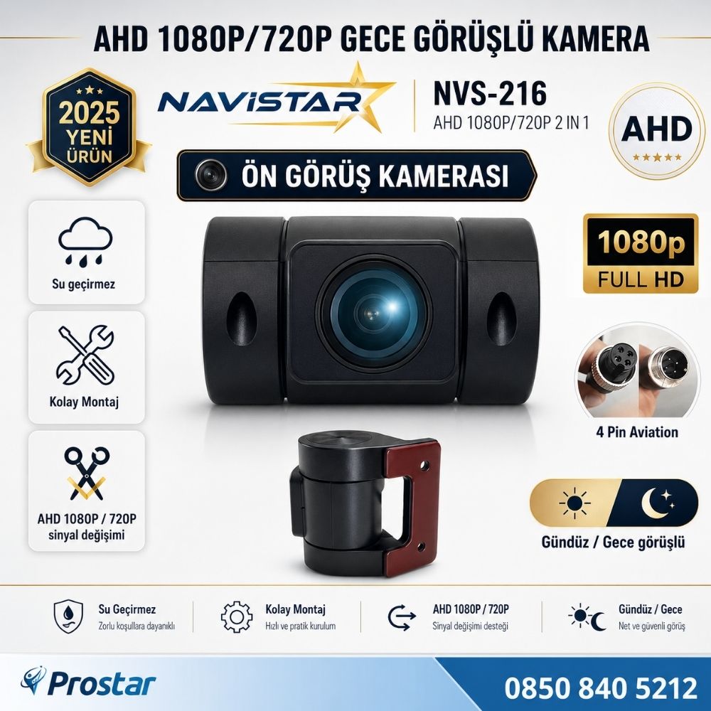 Cama Yapışan Ön ve Kabin Görüş Kamerası AHD 1080P/720P 4 Pin aviation soket Kamera
