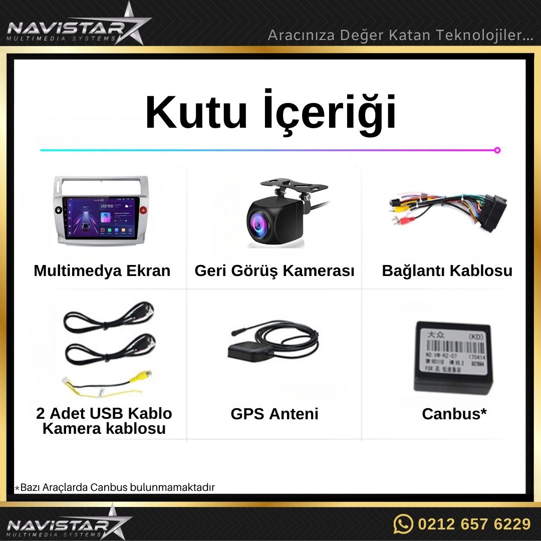 Citroen C4 2004-2009 Model 2GB + 64GB Android 13 Kablosuz Carplay Navigasyon Multimedya Sistemi