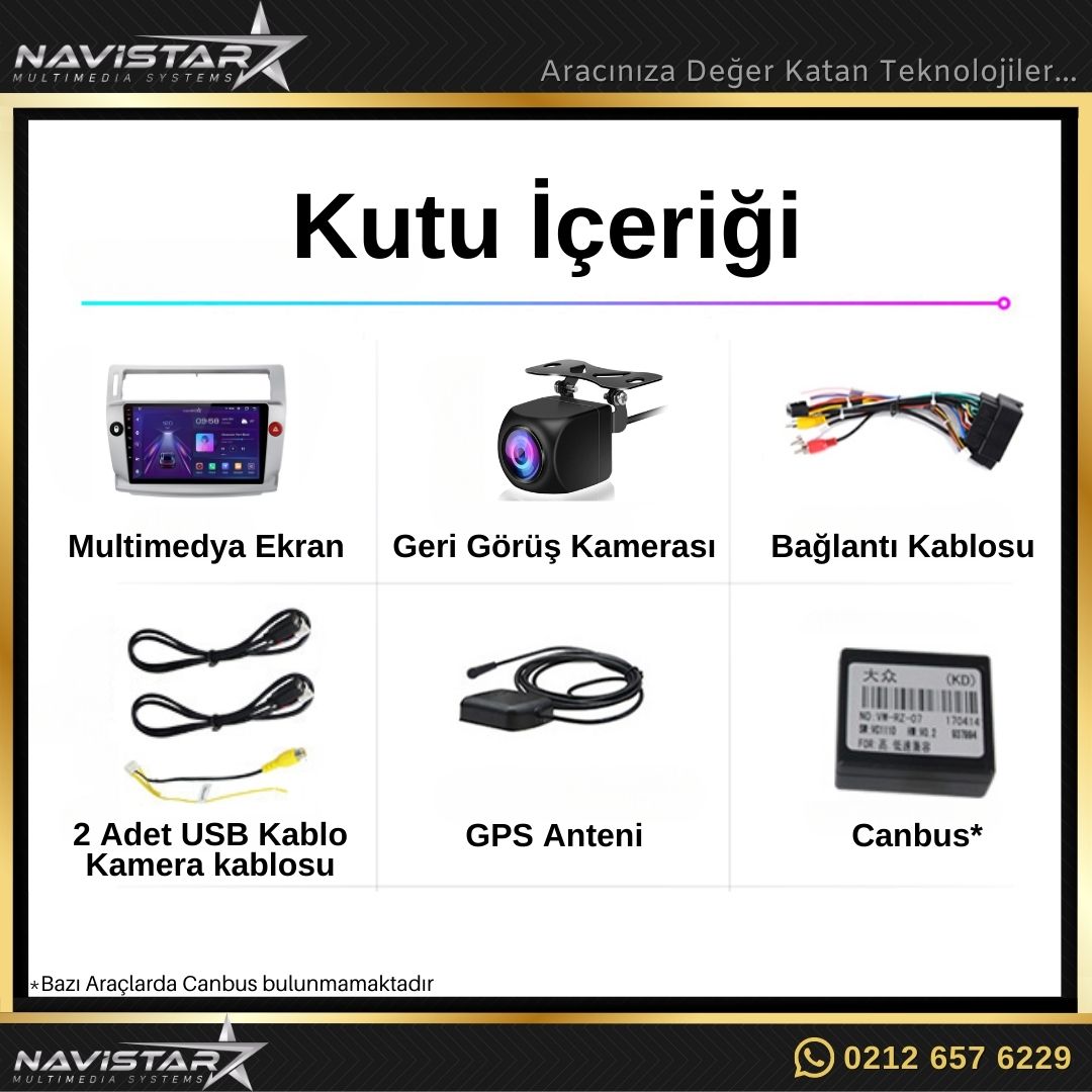 Citroen C4 2004-2011 Model 2GB + 64GB Android 13 Kablosuz Carplay Navigasyon Multimedya Sistemi