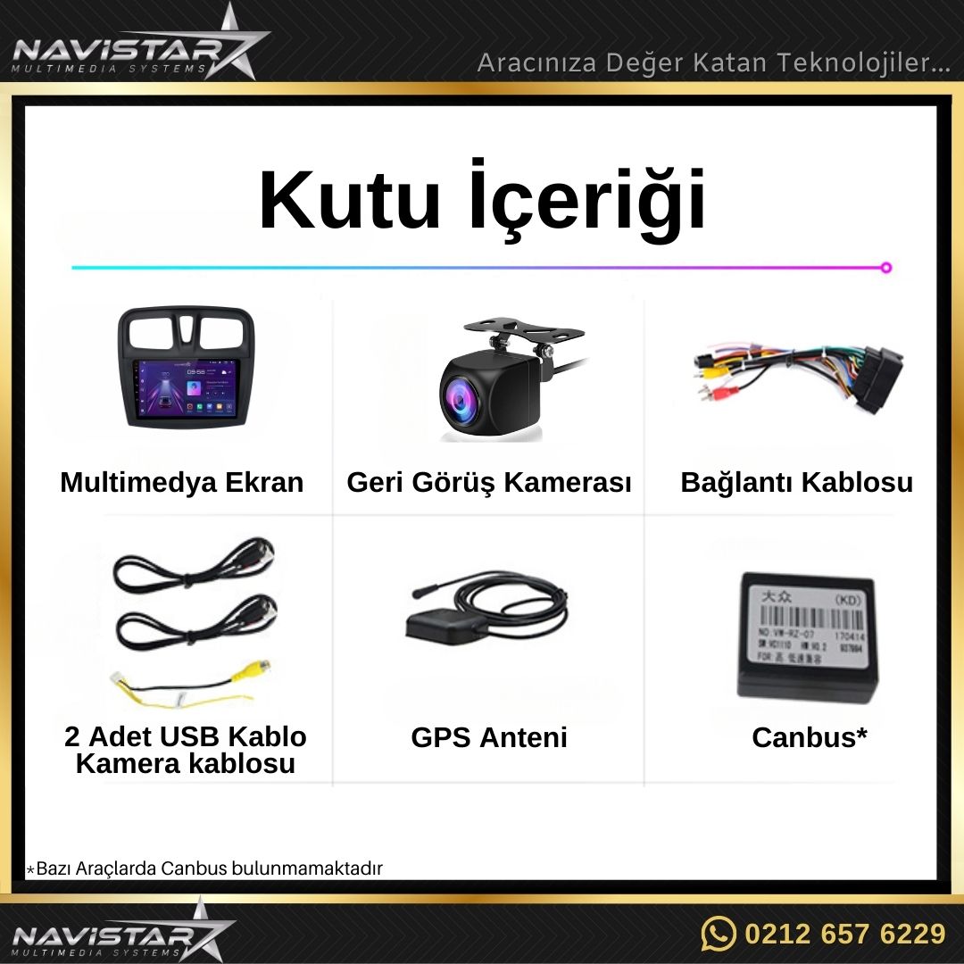 Dacia Logan 2012-2019 Model 2+64GB Android 13 Kablosuz Carplay Navigasyon Multimedya Sistemi