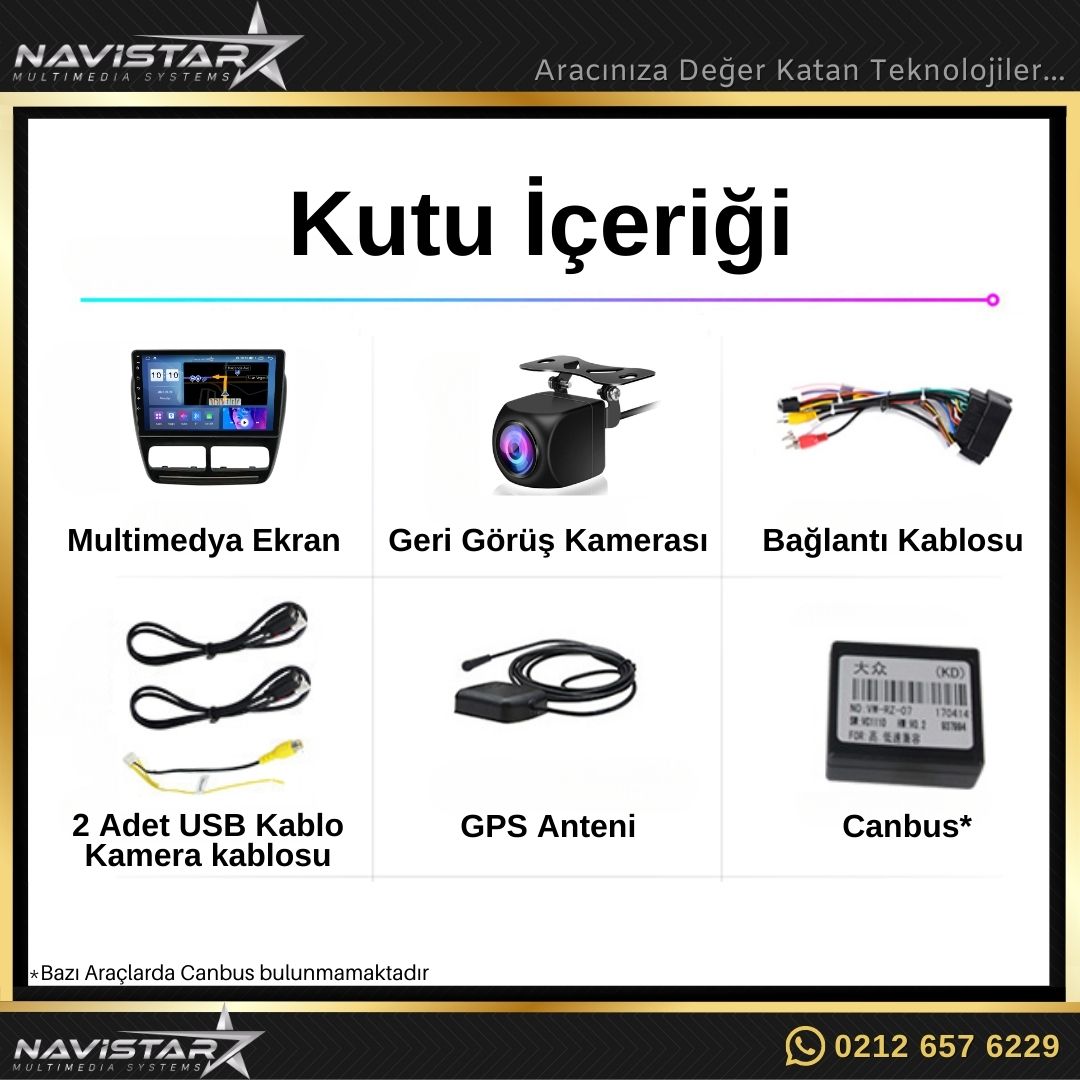 Fiat Doblo 2010-2015 Model 2GB + 64GB Android 13 Kablosuz Carplay Navigasyon Multimedya Sistemi