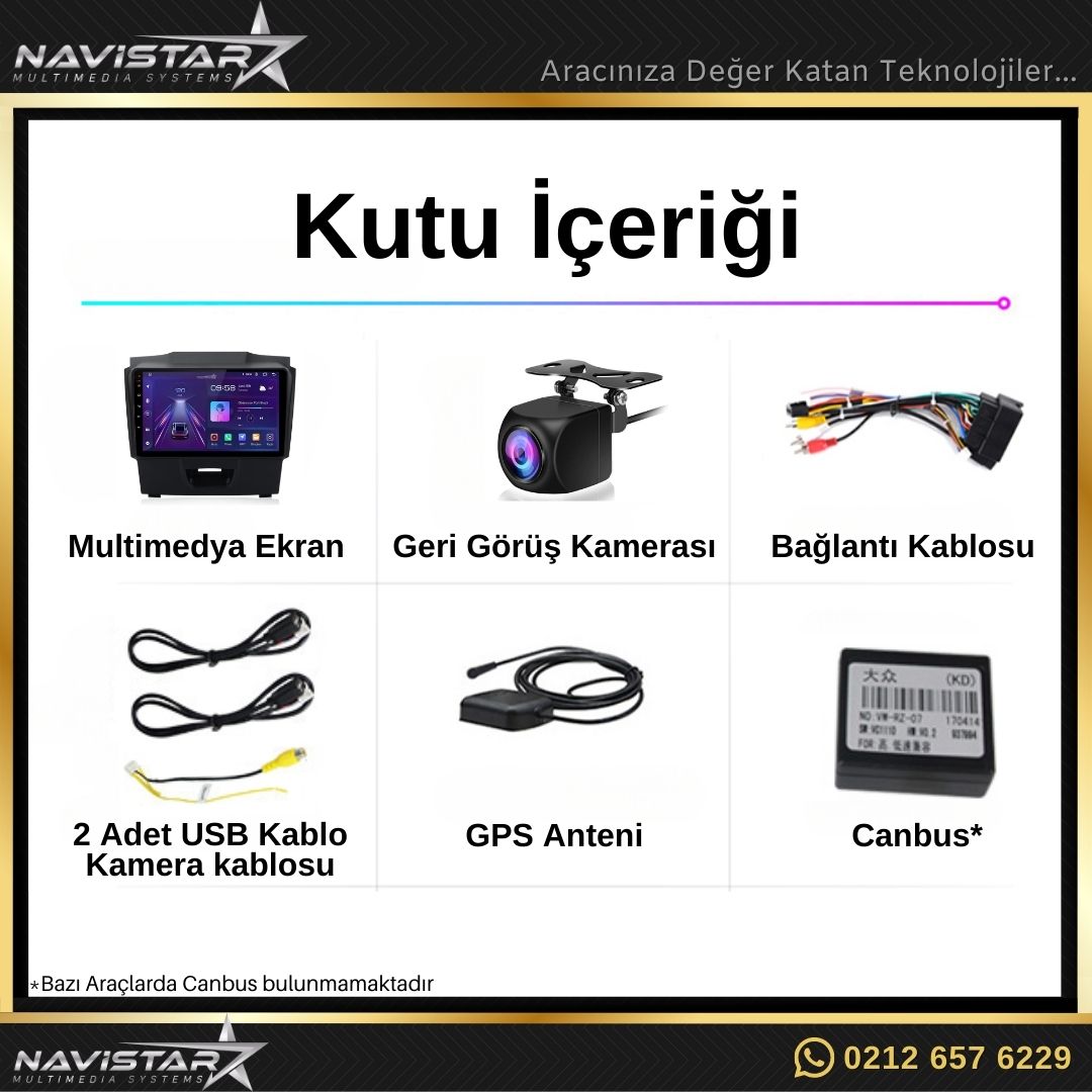 Isuzu DMax 2015-2018 Model 2GB + 64GB Android 13 Kablosuz Carplay Navigasyon Multimedya Sistemi