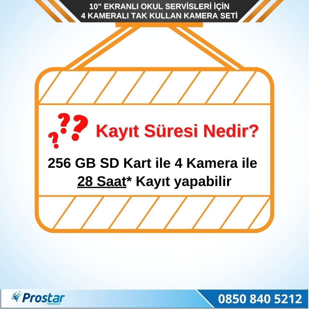 Kayıtlı 10" Dörde Bölünebilir 4 Kameralı Ahd 720P Okul Servisler Için Kamera Seti