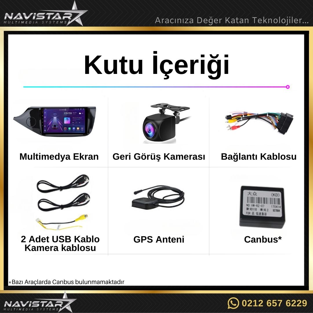 Kia Ceed 2012-2018 Model 2+64GB Android 13 Kablosuz Carplay Navigasyon Multimedya Sistemi