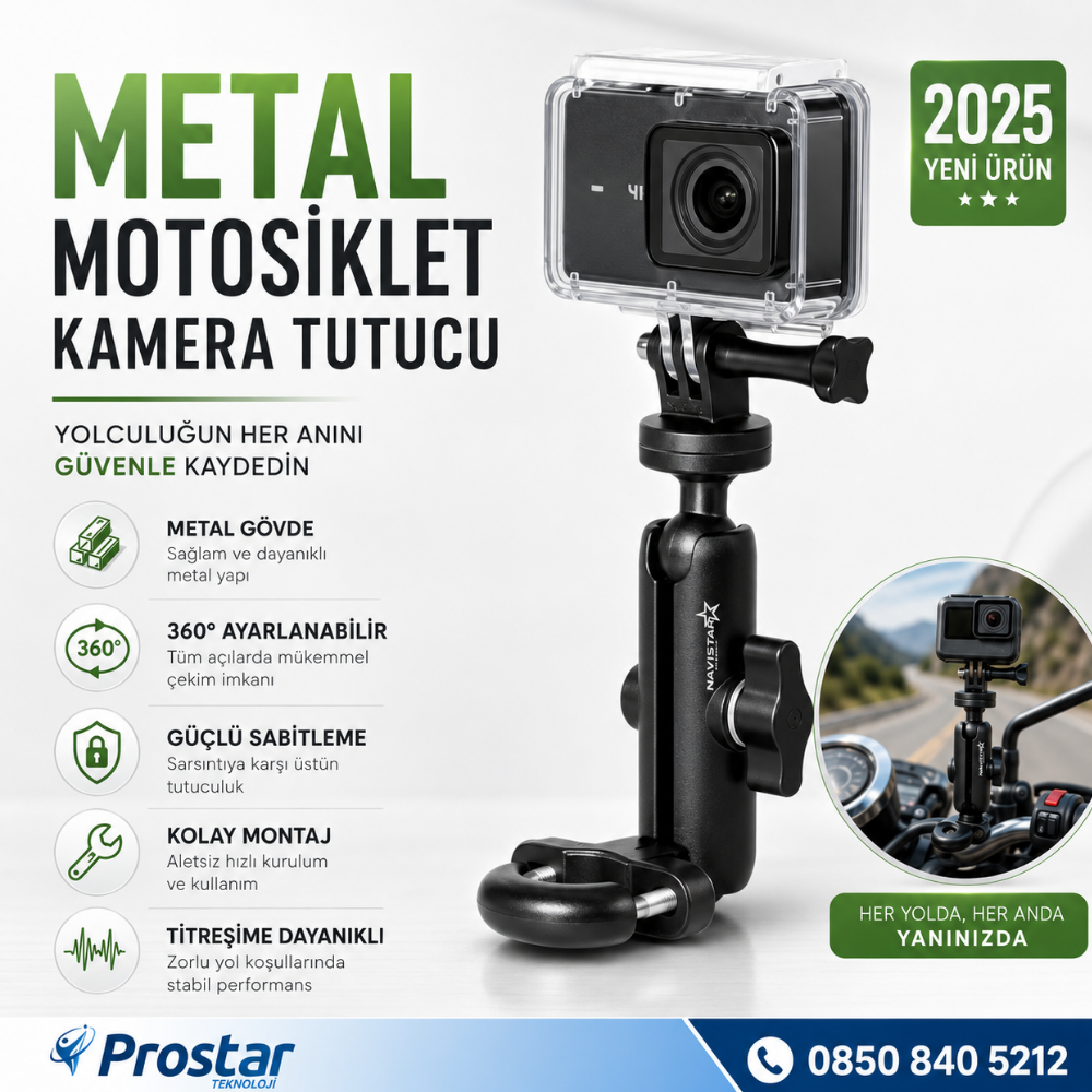 Metal Motosiklet Monitör Ve Kamera Bağlantı Aparatı