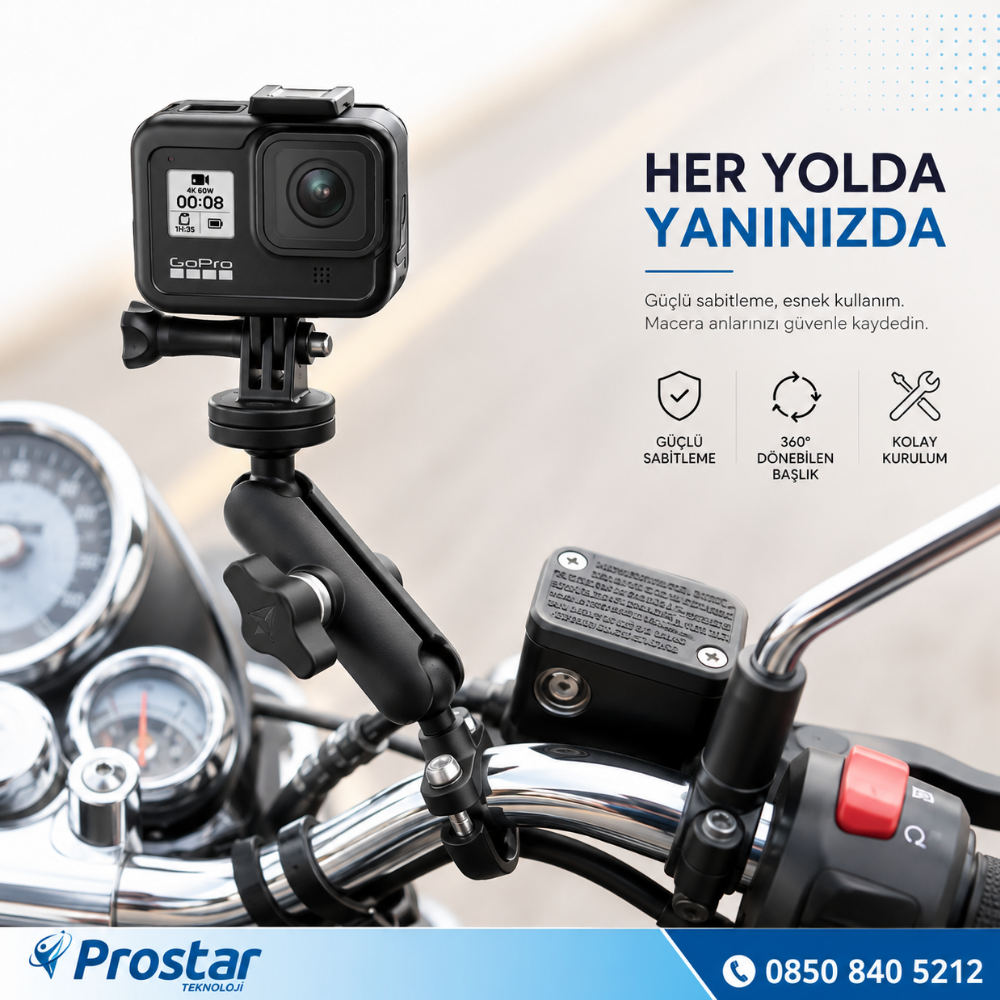 Metal Motosiklet Monitör Ve Kamera Bağlantı Aparatı