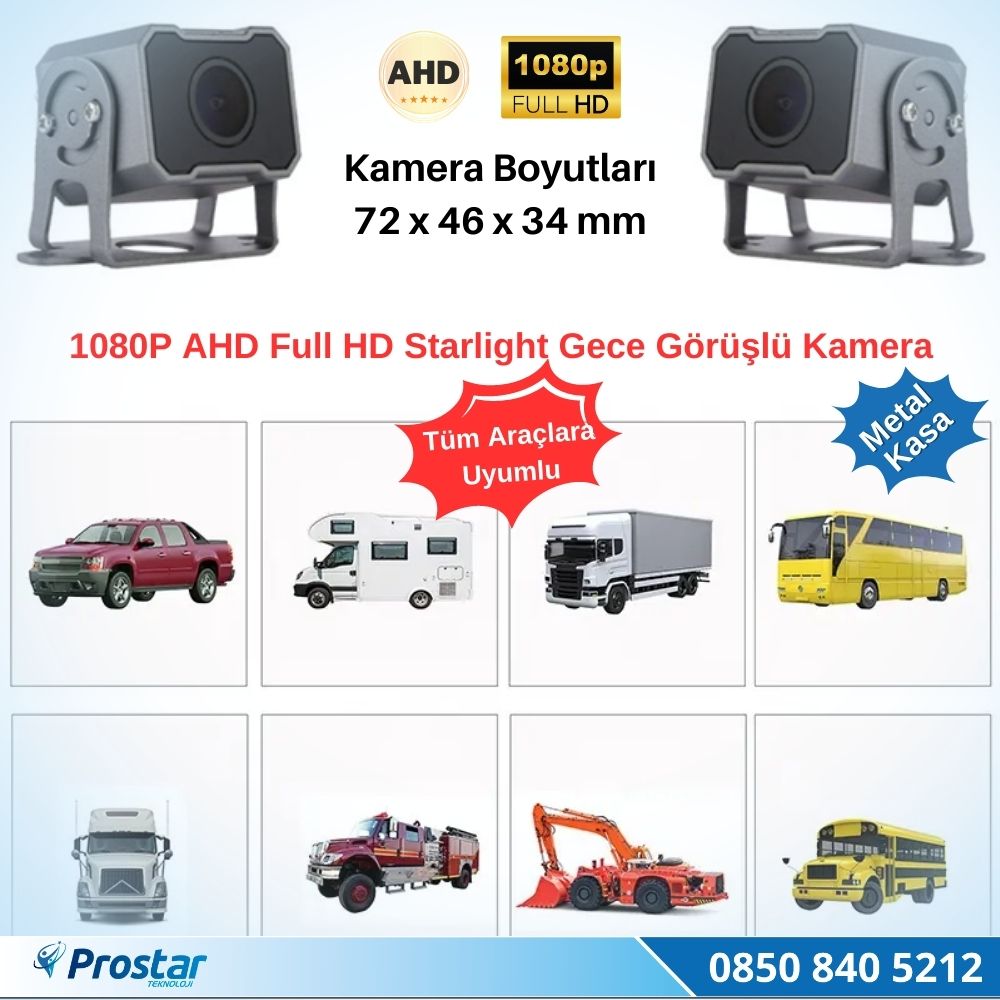 Navistar Ahd 1080P Full Hd 4Pin Starlight Gece Görüşlü Geri Görüş Kamerası