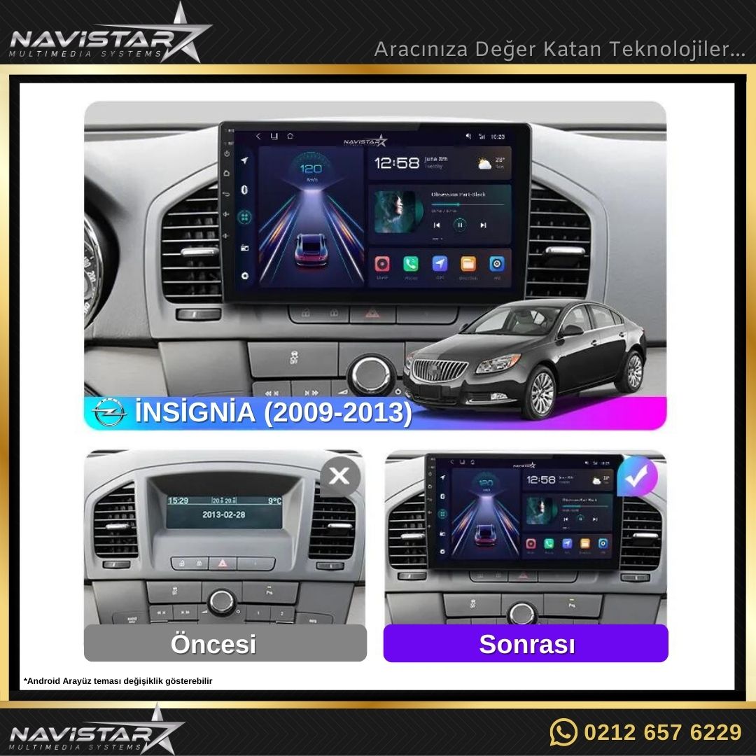 Opel İnsignia 2009-2013 Model 2+64GB Android 13 Kablosuz Carplay Navigasyon Multimedya Sistemi