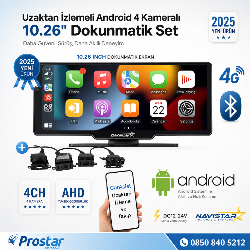 Profesyonel 10. 26 İnç Android Uzaktan İzlemeli Araç Dokunmatik Full Set