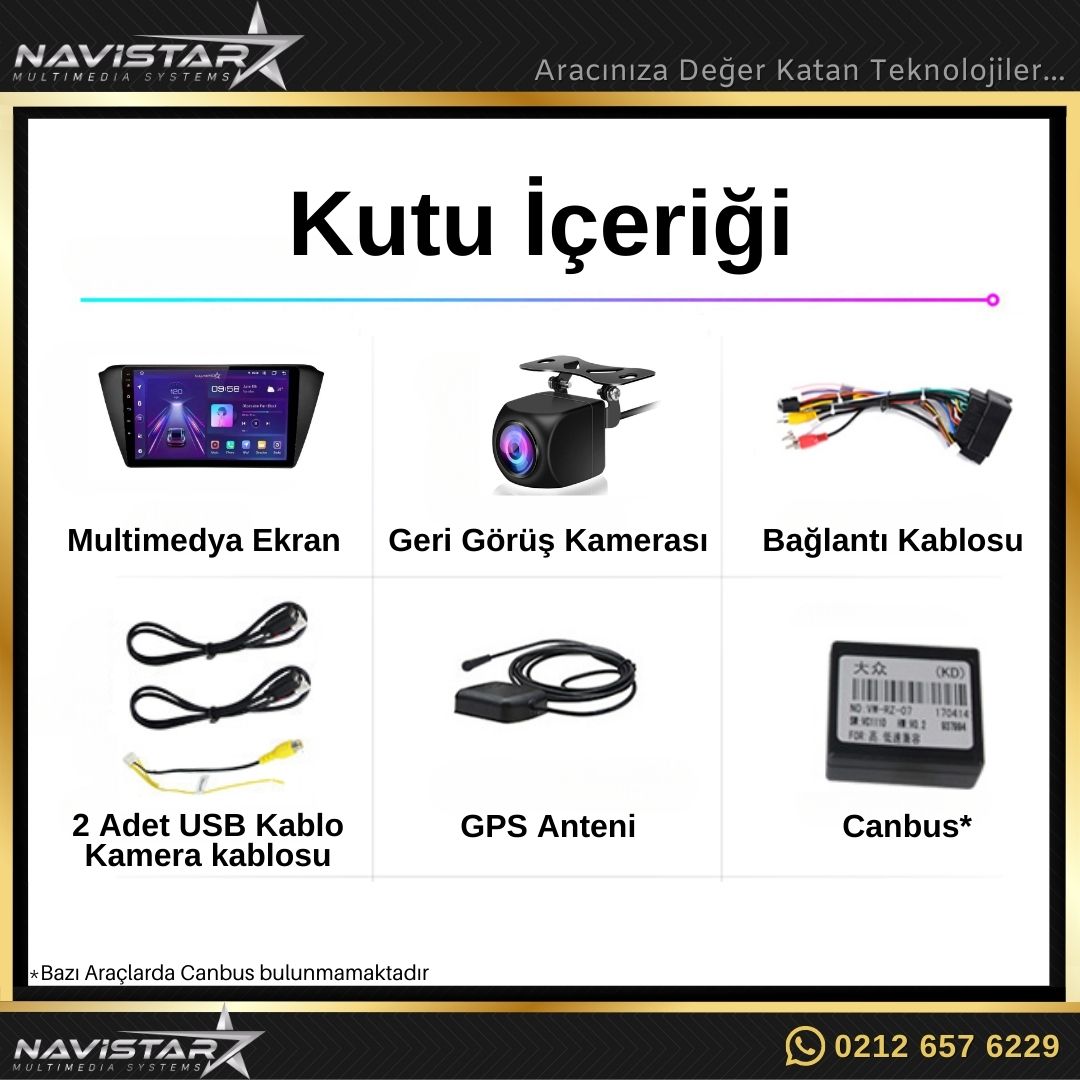 Skoda Fabia 2014-2019 Model 2+64GB Android 13 Kablosuz Carplay Navigasyon Multimedya Sistemi