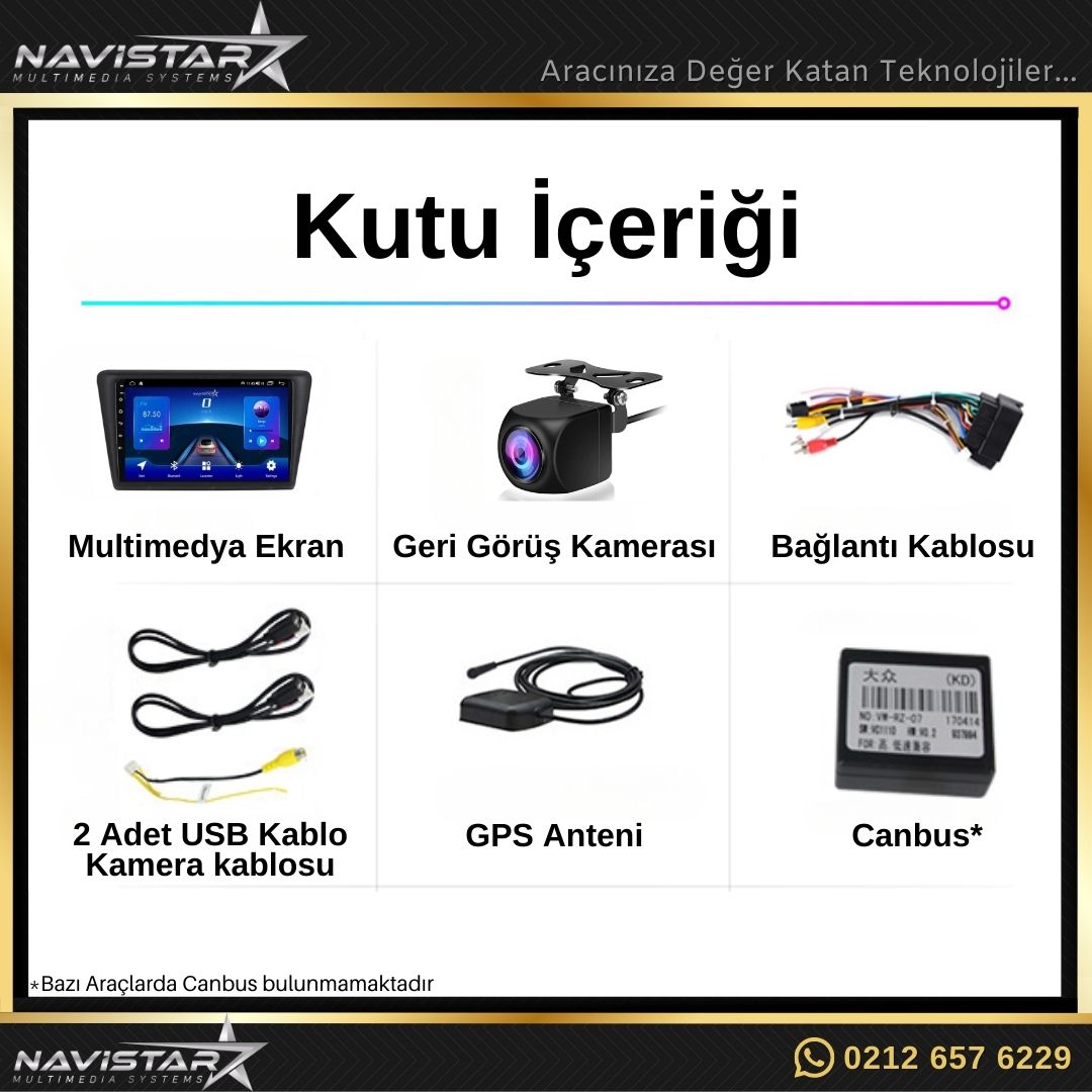 Skoda Rapid 2013-2020 Model 2+64GB Android 13 Kablosuz Carplay Navigasyon Multimedya Sistemi