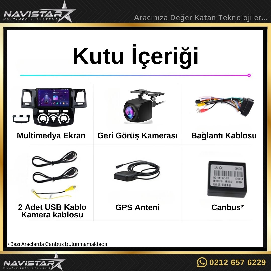 Toyota Hilux 2008-2014 Model 4GB + 64GB Android 13 Kablosuz Carplay Navigasyon Multimedya Sistemi