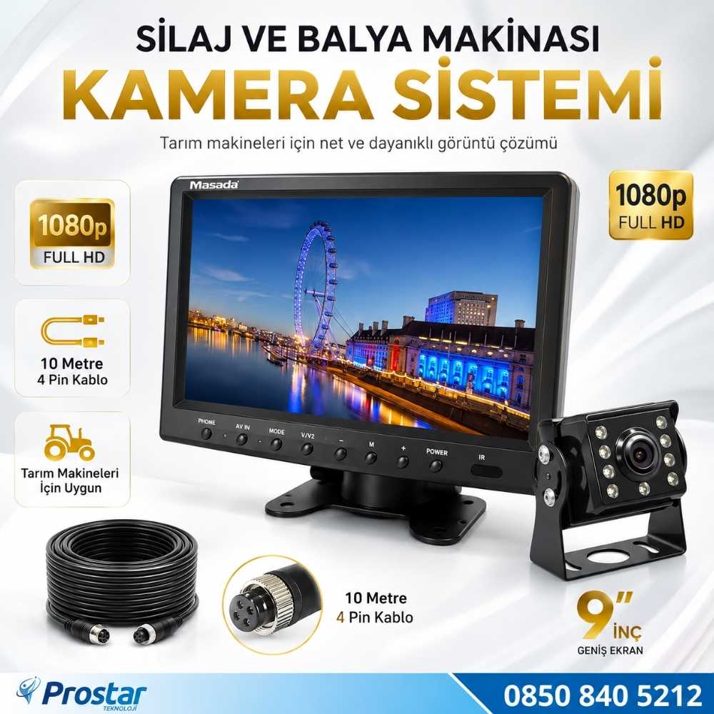 Traktör Balya Silaj Makinası Kamera Sistemi AHD 1080P Full HD Tak Kullan Pratik