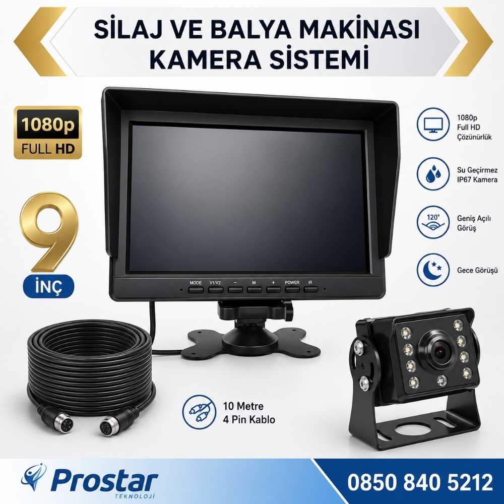 Traktör Balya Silaj Makinası Kamera Sistemi AHD 1080P Full HD Tak Kullan Pratik