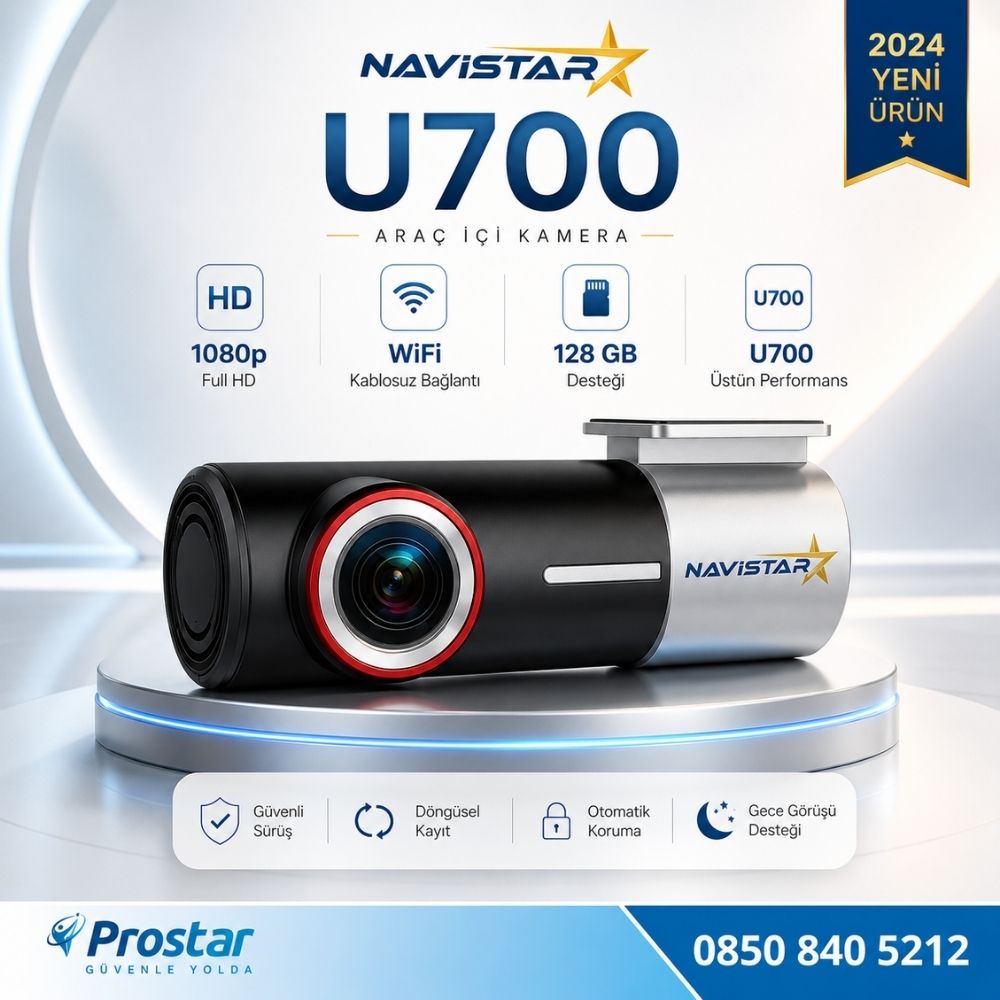 U700 Wifi 1080P 170° Geniş Açı Gece Görüşlü 128 GB Destekli Akıllı Araç içi Kamera