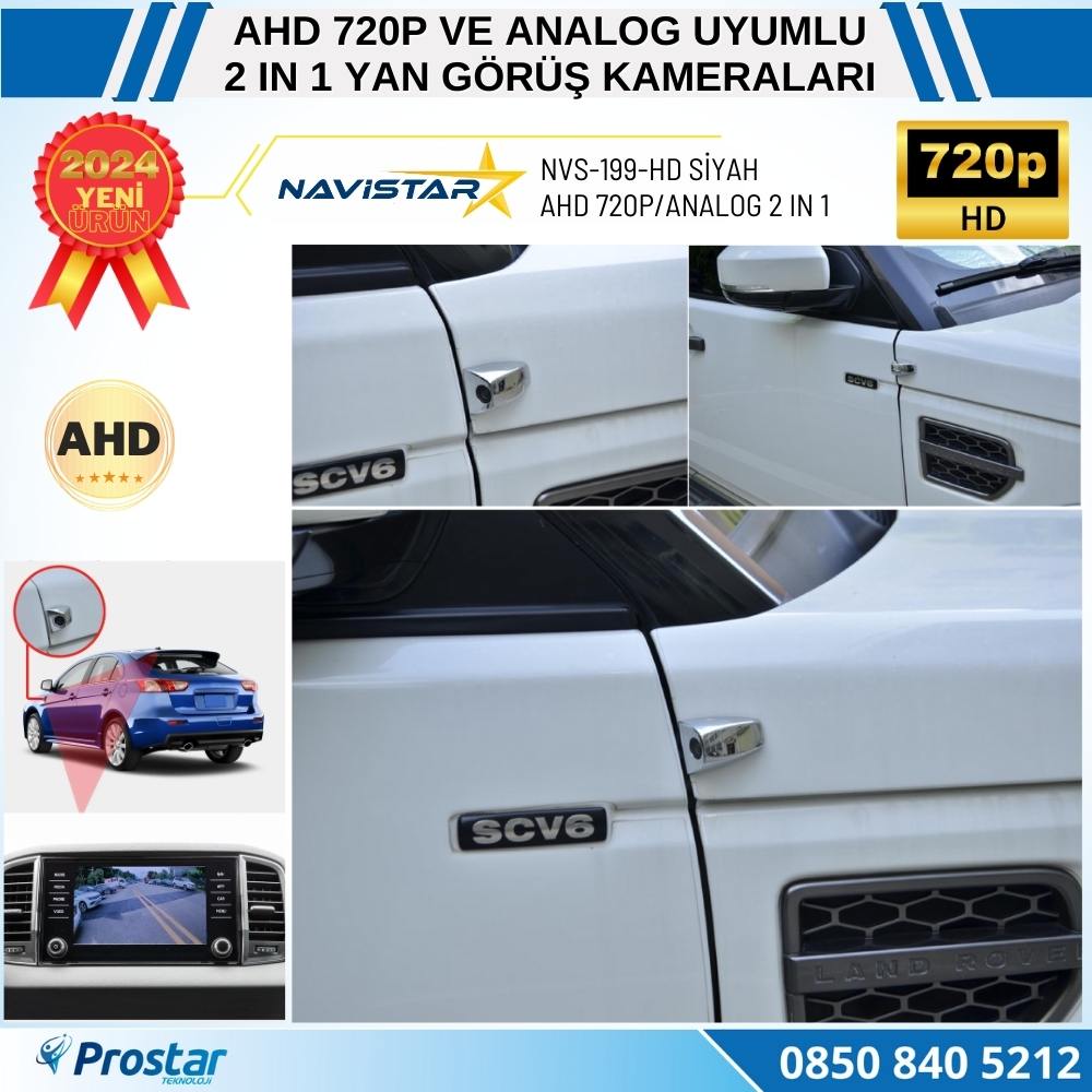 Yan Araç Kamerası AHD 720P ve Analog PAL Mini (Siyah) Özel Tasarım