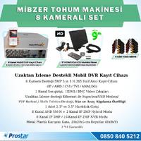 8 Kameralı Mibzer Havalı Tohum Makinesi 9 Inç Hdmi Monitörlü Kamera Seti
