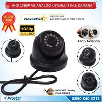 AHD 1080P ve Analog Pal Çevrilebilir 4 Pin Plastik Dome Araç Kamerası