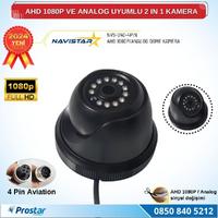 AHD 1080P ve Analog Pal Çevrilebilir 4 Pin Plastik Dome Araç Kamerası