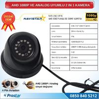 AHD 1080P ve Analog Pal Çevrilebilir 4 Pin Plastik Dome Araç Kamerası