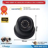 AHD 1080P ve Analog Pal Çevrilebilir 4 Pin Plastik Dome Araç Kamerası