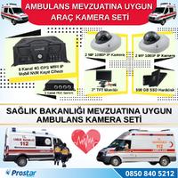 Ambulans Mevzuatına Uygun 2 Kameralı 8 Kanal Mobil NVR 500 GB 7 inç Monitörlü Tak Kullan Set