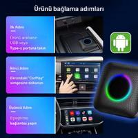 Carlinkit TBox Ambient Android 13, 8+128GB, Google PlayStore, Netflix, YouTube, Kablosuz/Wireless CarPlay & Android Auto SIM Kart Destekli SM6225 Chipset Android Box (IMEI Kayıtlı)