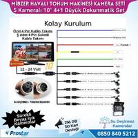 Mibzer için 4+1 Büyük Kameralı 10.36 inç Dokunmatik Monitör Beşe Bölen Kayıtlı 256 Gb Sd Kart Destekli