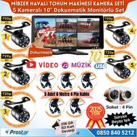 Mibzer için 5 Kameralı 10.36 inç Dokunmatik Monitör Beşe Bölen Kayıtlı 256 Gb Sd Kart Destekli