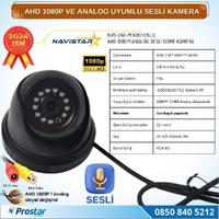 Mikrofonlu AHD 1080P ve Analog Pal Çevrilebilir Plastik Mini Dome Araç Kamerası