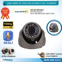 Mikrofonlu AHD 1080P ve Analog Pal Dönüşümlü Gece Görüşlü 4 Pin Mini Metal Dome Araç Kamerası