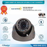 Mikrofonlu AHD 1080P ve Analog Pal Dönüşümlü Gece Görüşlü 4 Pin Mini Metal Dome Araç Kamerası