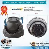 Mikrofonlu AHD 1080P ve Analog Pal Dönüşümlü Gece Görüşlü 4 Pin Mini Metal Dome Araç Kamerası