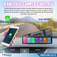 12 inç Kablosuz Carplay 3 Kameralı Dikiz Ayna Wifi, Bluetooth, Fm Transmitter, Sd, Park Modu 1080P 
