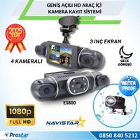 4 Kameralı 1080P WIFI, GPS Geniş Açılı Dashcam Araç içi Kamera Kayıt Sistemi 3 inç  Full HD
