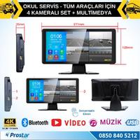 Okul Servisleri Için 10.36" Dokunmatik Ekranlı 4 Kameralı Kayıtlı Video Müzik Telefon Ekran Yansıtma Özellikli Tak Kullan Kamera Seti