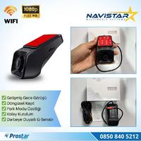 Wifi G-Sensör Park Modu 128 GB Destekli Araç Yol Sürüş Kamerası Geniş Açılı