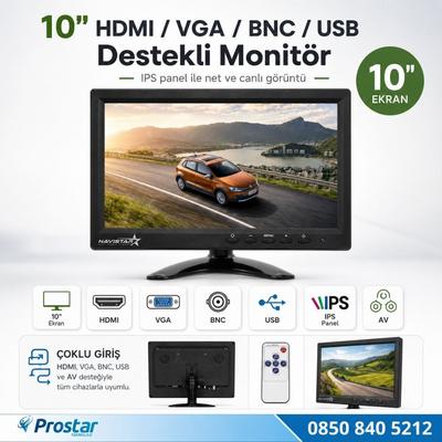 10.1" Büyük Ekranlı Hdmi Vga Bnc Av Usb Girişli Monitör
