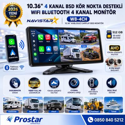 10.36 inç Dokunmatik Monitör Kablosuz Carplay Wifi Bluetooth FM Transmitter 256 GB Destekli Tak Kullan