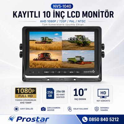 10 inç Dörde Bölünebilir Kayıtlı 256 Gb Destekli Monitör Tüm Araçlara Uyumlu