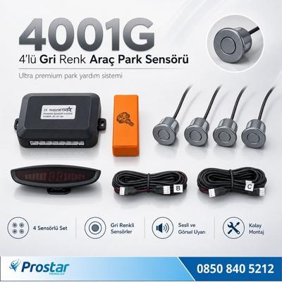 4 Gözlü Araç Park Sensörü Gri