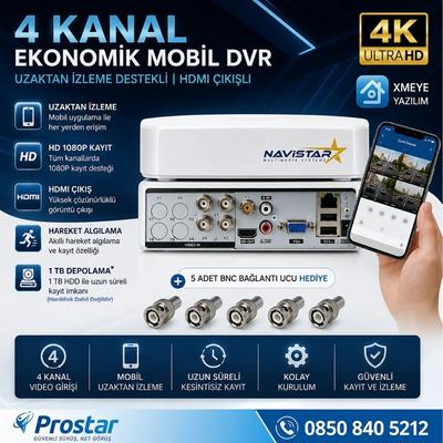 4 Kanal Ekonomik Mobil Dvr Kayıt Cihazı Uzaktan İzleme Destekli Hdmi Vga Çıkılşlı
