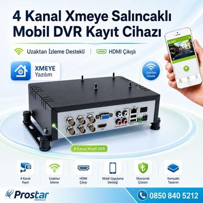 4 Kanal Mobil Dvr Kayıt Cihazı Uzaktan İzleme Destekli Hdmi girişli