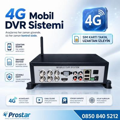 4 Kanal Uzaktan izlemeli 4G Modül Dahil Sim Kart Tak Kullan Xmeye 5 MP Araç Kayıt Cihazı